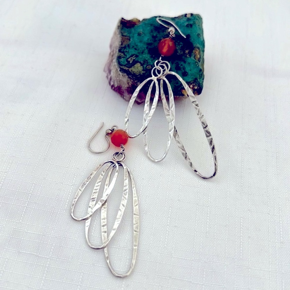 Sterling Silver~Long Earrings - Picture 4 of 7